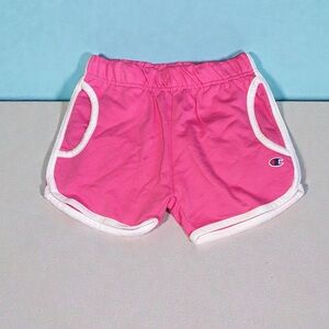 Champion Bright Pink Shorts with White Accents Girls (6) NWT
